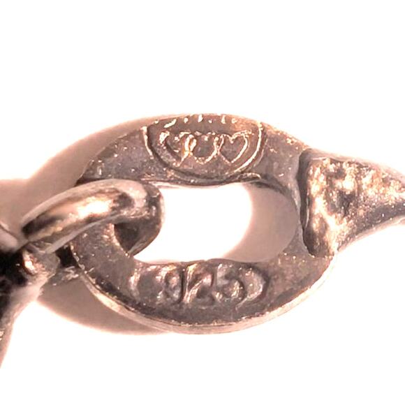 Murano Style Art Glass Necklace Heart Striped Pendant Sterling Silver Chain - Picture 7 of 8